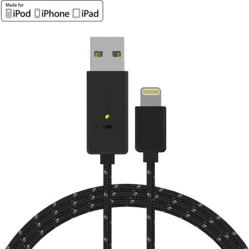 Meenova Smart & Secure USB to Lightning Cable for iPhone/iPad: 2X Fast Charging with Smart Charge IC, iPhone Cable
