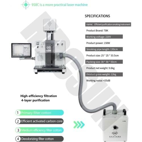 TBK-958C MINI Printer CNC Laser Engraving Machine LCD Laser Repair Machine for Iphone 11 X XS Xsmax 8 8+ Back Cover Removing Box