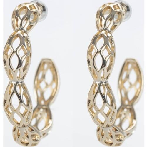 Fashionable Hollow Mesh Thin Face Big Ear Ring Is Suitable For Gift Giving Festival Wedding Nightclub