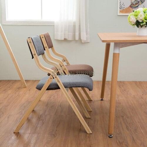 Solid wood folding chair portable home back chair simple modern Nordic wooden dining chair leisure stool conference chair