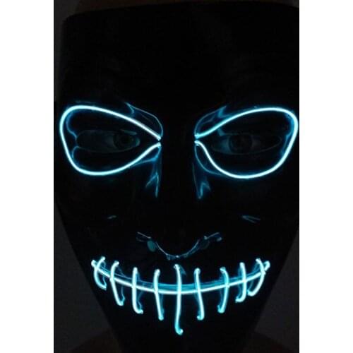 Glowing Horror Face Mask Halloween Party Supplies Luminous Ghost LED Mask