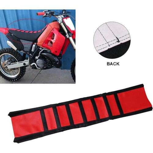 General Off-road Motorcycle Striped Black And Red Soft Seat Cover PVC Non-slip Seat Holster for YAMAHA Honda Kawasaki Atv