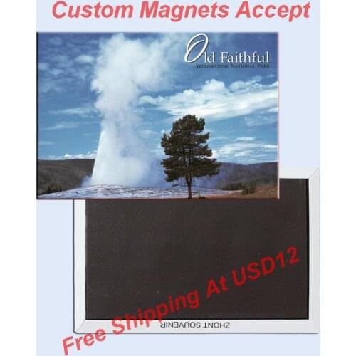 USA Travel Magnets Gifts 78*54*3mm,USA - Yellow Stone National Park Postcard Magnets 20355 Rigid Plate Tourist Memories