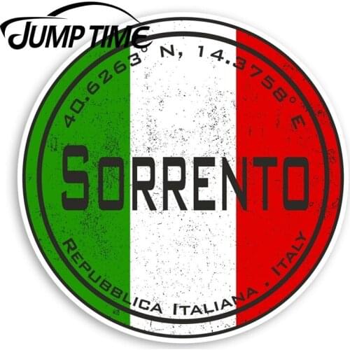 Jump Time Sorrento Italy Vinyl Stickers - Italian Flag Sticker Luggage Window Bumper Decal Waterproof Car Accessories