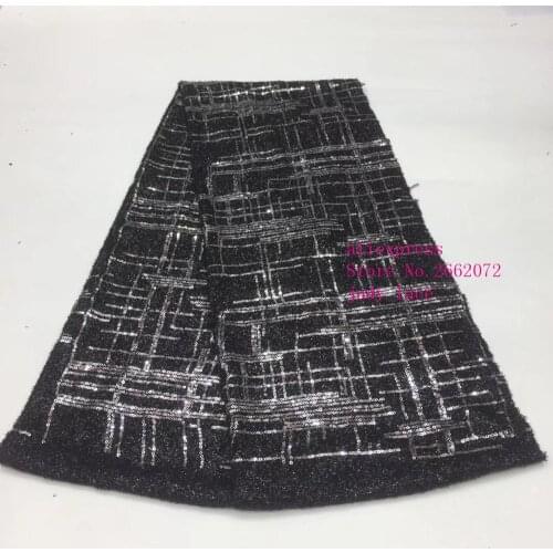 Checked sequin embroidery with fashionable european-style fabric is used for formal dress holiday parties 5yards/bag XX109