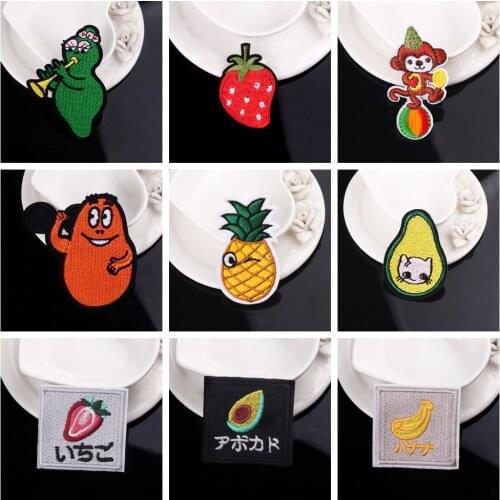Embroidered Fruit Patch Cartoon Patches Iron On Patches For Clothing Embroidery Patch Pineapple Badges Accessories For Clothes