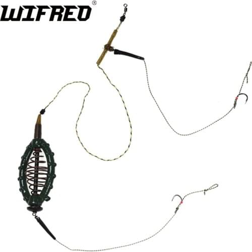 Wifreo 1pc Carp Fishing Hair Rig Inline Method Feeder Rig 40g 50g 60g 70g Carp Coarse Fishing Hair Rig 2 Hooks Set Kits