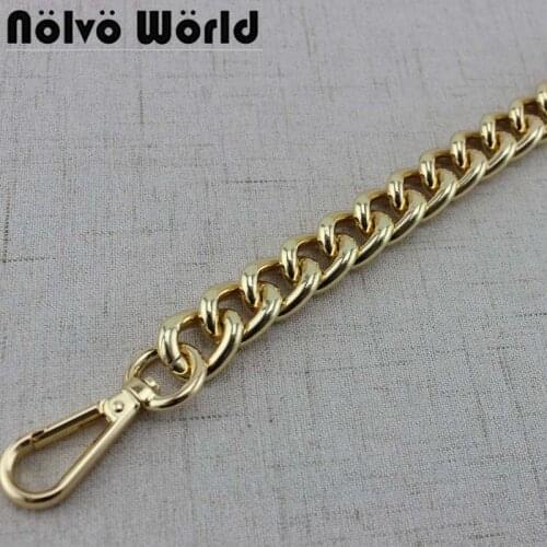 Gold width17mm thick chain package hardware accessories purse shoulder cross body strap aluminum chain