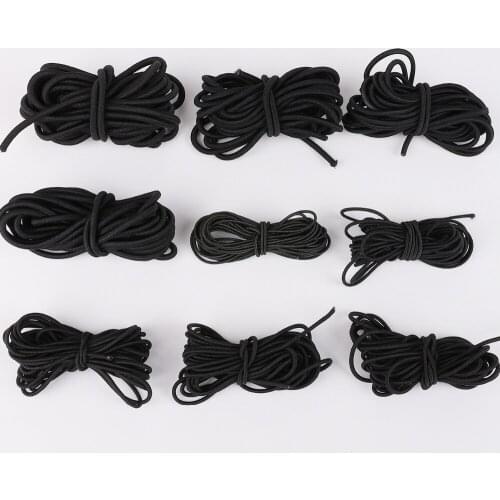 1/1.5/2/2.5/3/4/5mm High-Elastic Black Round Elastic Band Round Elastic Rope Rubber Band Elastic Line DIY Sewing Accessories