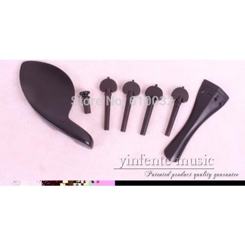 1 set 4/4 violin ebony copper tailpiece peg chinrest endpin #E44