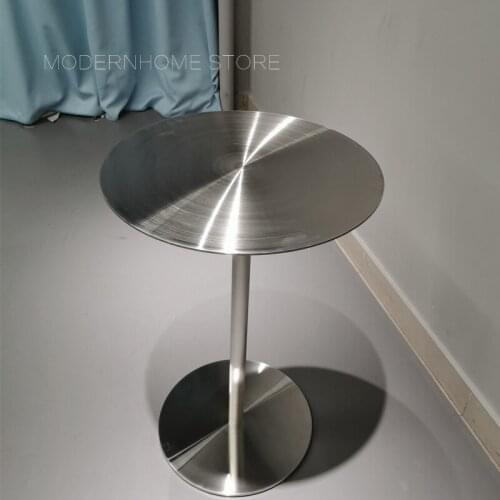 Luxury Design Modern fashion Popular Stainless Steel Silver Color Small Size Round Dining Room Table 1PC