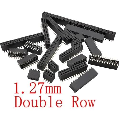 10Pcs 1.27MM SMD 2*2/3/4/5/6/7/8/9/10/12/16/20/40/ PIN Double Row Female Socket Female Header Connector