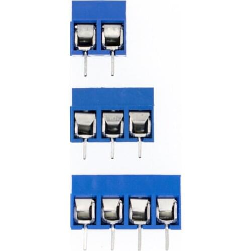 10pcs KF301 2P/3P/4P Blue KF301-5.0 KF301 Screw 5.0mm Straight Pin PCB Screw Terminal Block Connector Splicing type