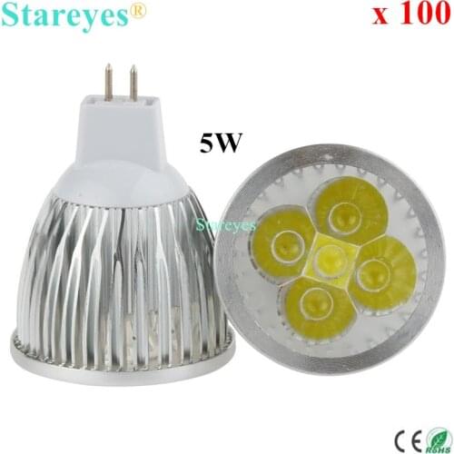 100 pcs Dimmable MR16 5W 4W 3W AC&DC12V LED Spotlight lamp Downlight bulb led Lamp droplight bulb light lighting