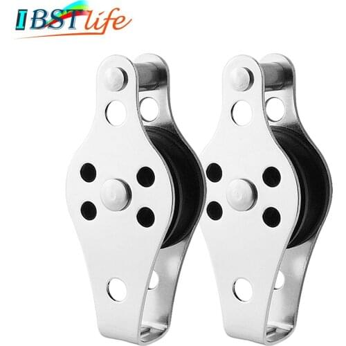 2PCS SS316 Pulley Blocks Rope Runner Kayak Boat Accessories Canoe Anchor Trolley Kit for 2mm to 8mm Rope
