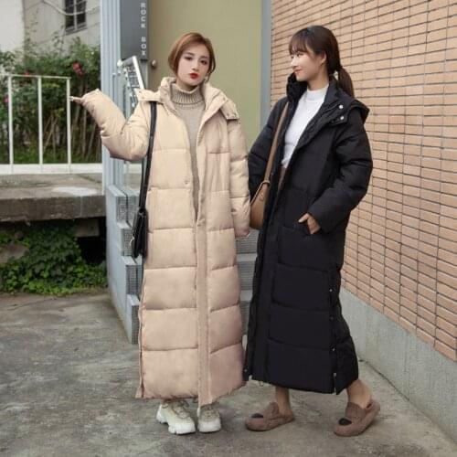 2020 Winter Long Straight Coat For Women Hooded thicken Down Parka Ladies Warm Jacket Women Loose Jacket Plus Size Coat Outwear