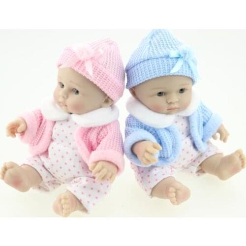 25 cm mini Silicone Reborn Baby Doll Toys 10inches Handmade full silicone Body Doll Lifelike Baby-born Doll for Girls Brinquedos