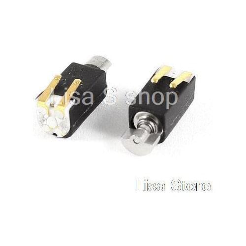 4.4mm x 4.4mm x 8.2mm Black DC3V 2000RPM Electric Vibration Micro Motor 2 Pcs