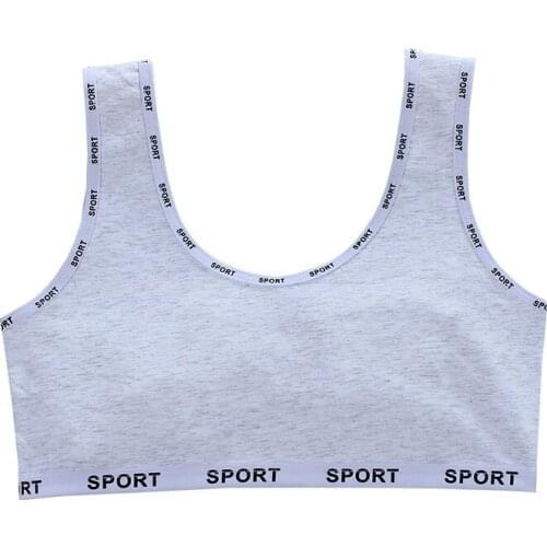 4Pc/lot Girl Vest Cotton Girls Vest 7-14 Years Adolescente Kids Underwear Letter Racerback Training Teen Bra