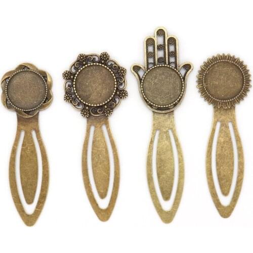 4pcs Steel Bookmark Circular Ring 18mm Inlaid Jewelry DIY Handmade