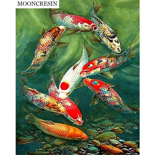 5D Diy Diamond Painting Fish Needlework 3D Mosaic Painting Rhinestone Diamond Embroidery Cross Stitch Home Decoration Art Crafts