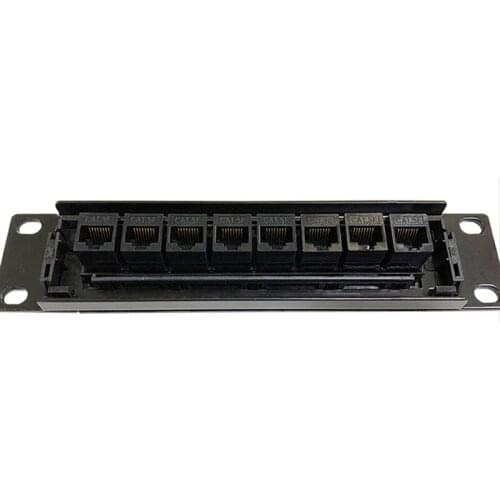 8 Port Straight-Through CAT6 Patch Panel RJ45 Network Cable Adapter Jack Ethernet Distribution Frame