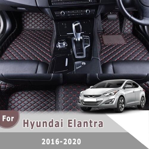 RHD Custom Car Floor Mats For Hyundai Elantra 2020 2019 2018 2017 2016 Auto Interior Accessories Covers Styling Protection Rugs