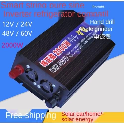 2000W Vehicular Solar Inverter Home Pure Sine Wave Voltage Converter 12V/24V/48V/60V Car Inverter