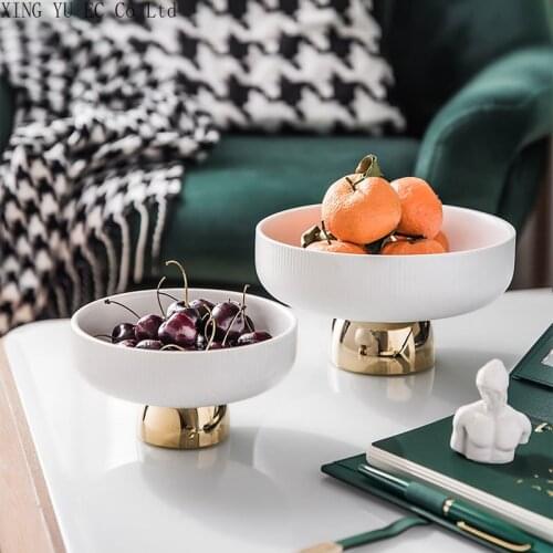 European-style High-leg Plate Ceramic Refreshment Plate Household Tableware Snack Plate Creative Fruit Plate Snack Snack Tray