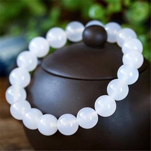 Natural Stone Bracelets Mens Woman White Agates Armband Couples Bracelets For Lovers Gifts Jewelry Wholesale