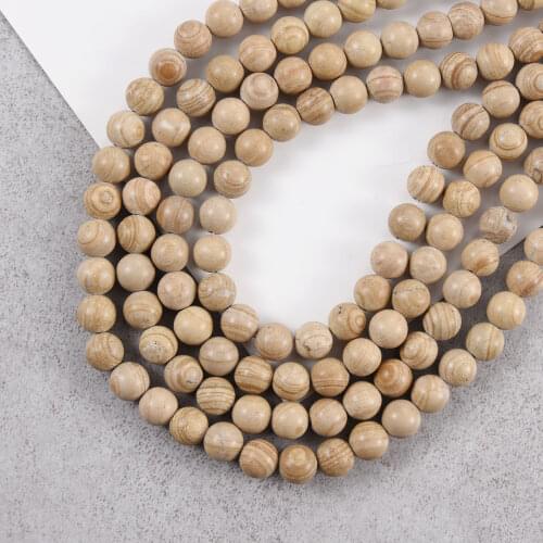 Natural Stone 4 6 8 10 12MM DIY Charm Beads for Jewelry Making Bracelet Fit