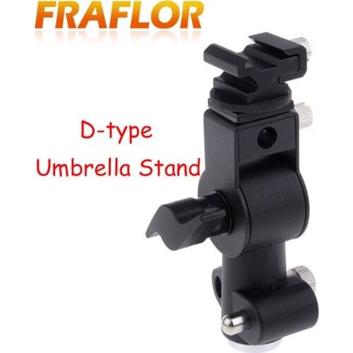 Type D Flash Hot Shoe Umbrella Holder Mount Bracket 1/4" to 3/8" Screw Adapter For SLR Camera Umbrella Stand Lamp Holder Bracket