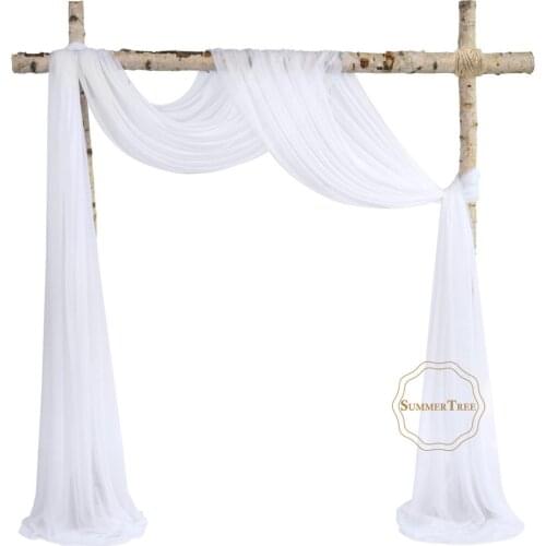Wedding Arch Drapping Fabric 74 CM X 6 Meters Sheer Chiffon Fabric Backdrop Curtain Living Drapery Ceremony Reception Swag