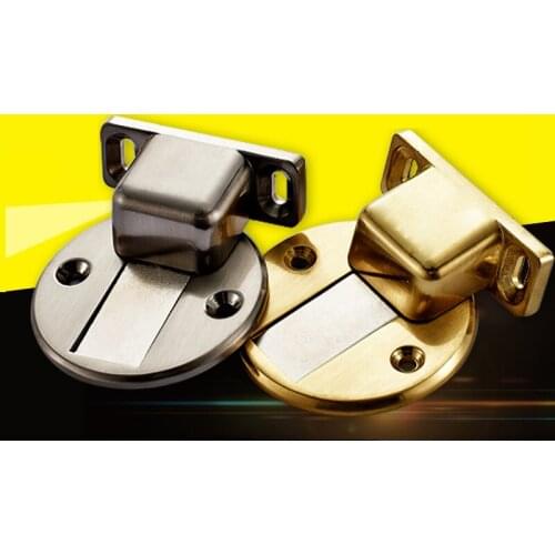 Door Stops Door Holder Catch Zinc Alloy Casting Floor-Mounted Magnetic Door Stopper Floor Suction For Furniture Hardware