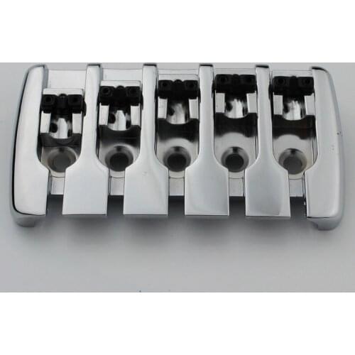 Chrome 5 String Chunky Electric JZ /Precision Bass Guitar Bridge - BB002