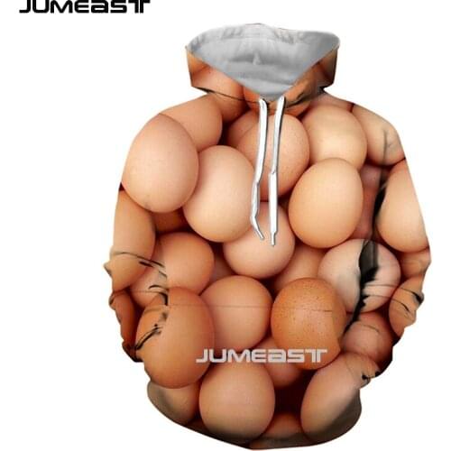 Jumeast Brand Men/Women 3D Printed Sweatshirt Lots Of Eggs Long Sleeve Cap Hoody Sport Pullover Hoodies