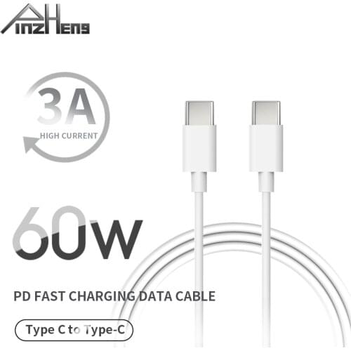 PINZHENG USB C To USB Type C For Samsung S20 60W PD Cable For MacBook iPad Pro 2020 Fast Charge 3.0 USB-C To Type C Cable