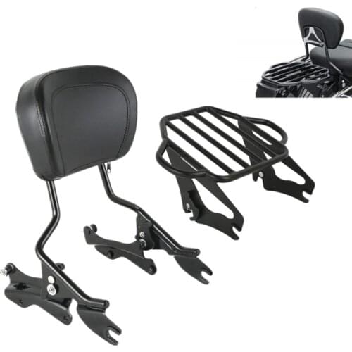 Motorcycle Sissy Bar Backrest Luggage Rack Docking Kit For Harley Touring Road King Street Glide Electra Glide 2014-2020