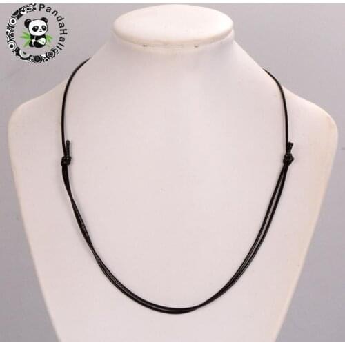 50pcs Korea Waxed Polyester Cord Necklace Making Black Cords 1mm Fashion Decoration Necklace Accessories Crafts F80