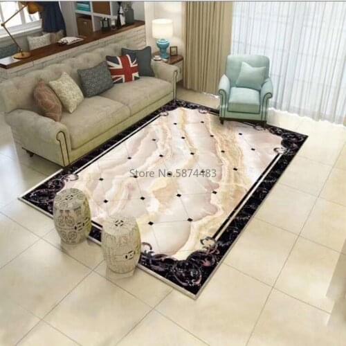 Yellow Blue Geometric 3D Print Living Room Carpet Chinese Style Bedroom Carpets Gold Curve Nordic Rugs And Carpet For Study Room