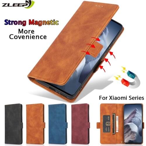 Leather Case For Xiaomi Mi Poco X3 M3 11 Lite Ultra Redmi 9A 9C Note 10 9 S 9T 8T 8 Pro Max Flip Wallet Card Magnetic Bags Cover
