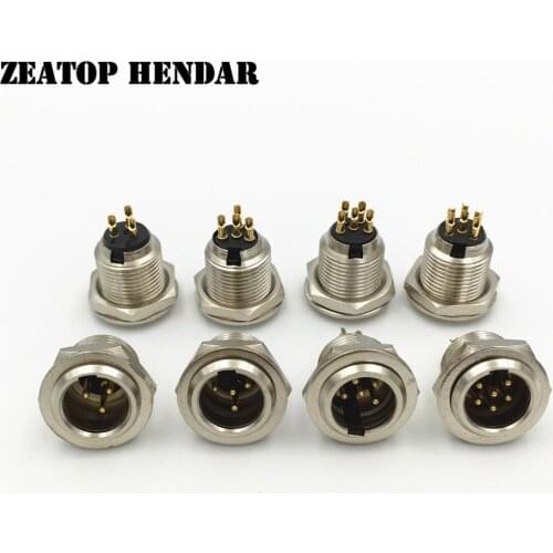 100Pcs Mini XLR 3 4 5 6 Pin Male Socket Small XLR with Screw Jack Adapter for MIC Microphone Audio Cable Connector