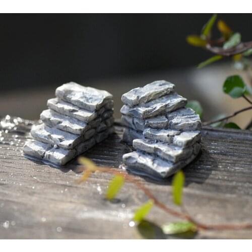 Miniature Resin Bridge Stair Garden Fairy Ornament Flower Pot Plant Bonsai Craft Curved Stairs Kids Model Building Toys On Sale
