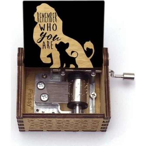 Movie Lion King Music Box Wooden Hand Song Can You Feel The Love Tonight Movement Toys Christmas Gift Ornaments Crafts