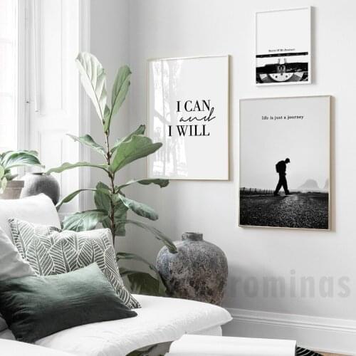 Wall Art Walk Man Canvas Painting Typewriter Life Quotes Nordic Posters And Prints Black White Wall Pictures For Living Room