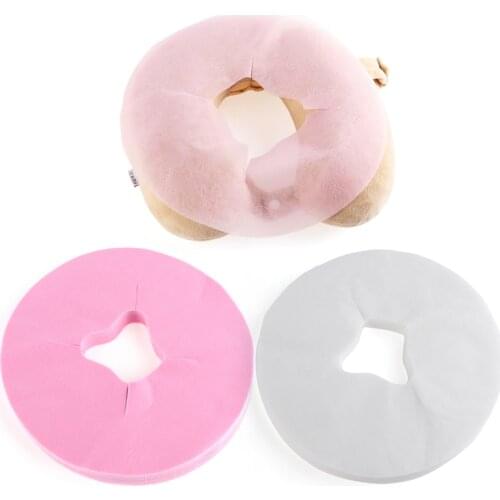 100Pcs/Set Disposable Non Woven Fabric Face Pad Spa Pillow Cover SPA Rest Overlay Massage Table Hole Cover Facial Care Tools