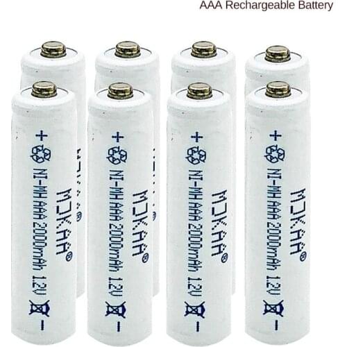MJKAA 8pcs/lot New AAA 2000mAh NI-MH 1.2V Rechargeable Battery AAA Battery 3A rechargeable battery NI-MH battery for camera,toys