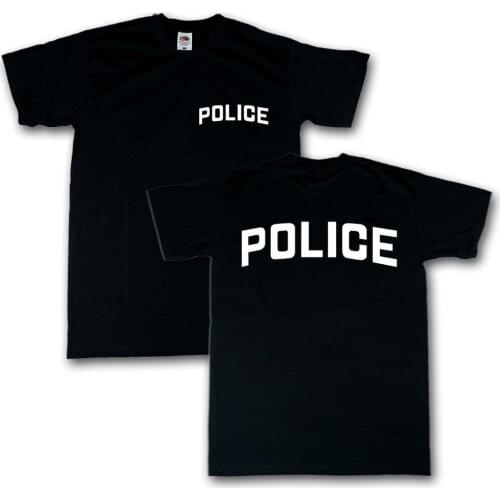 New Men Fashion Popular Style Man Police Schwarz Fur Karneval Und Fasching 100% Baum wolle personalized T Shirts