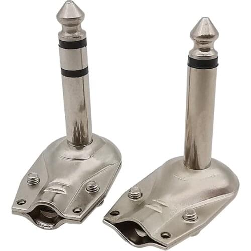6.35mm Mono 2Pole / Stereo 3Pole Jack Plug Right Angle 90 Degree 1/4 Inch Guitar Plugs Audio Microphone Cable Connector