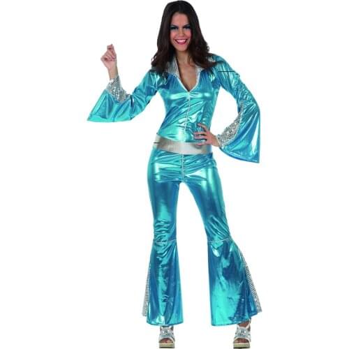 Wholesale-New Style 70S Disco Costumes for Women Party Clothing Female Jumpsuit Outfits